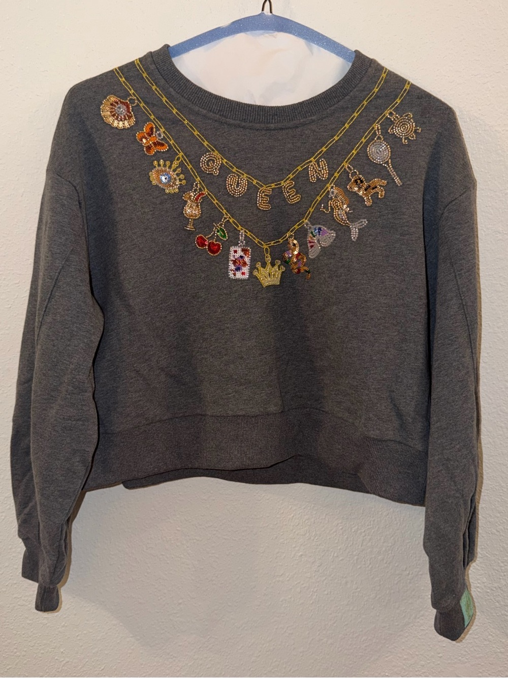 Queen of Sparkles Queen Necklace Sweatshirt.